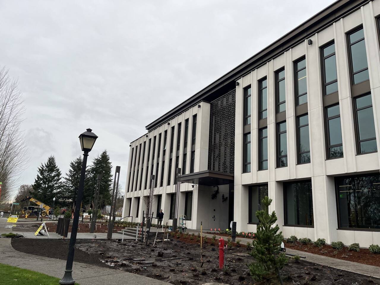 The Irving R. Newhouse Building, which will soon open, houses offices of Republican senators and caucus staff. (Laurel Demkovich/Washington State Standard)