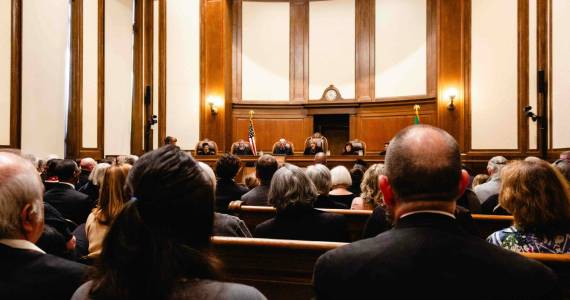 Photo by Jacquelyn Jimenez Romero/Washington State Standard 
The Washington State Supreme Court hosted a memorial for Justice Susan Owens on Thursday, May 8, 2025. Owens passed away in March.