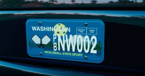 Washingtons pickleball license plate. Screenshot courtesy of Seattle Metro Pickleball Association