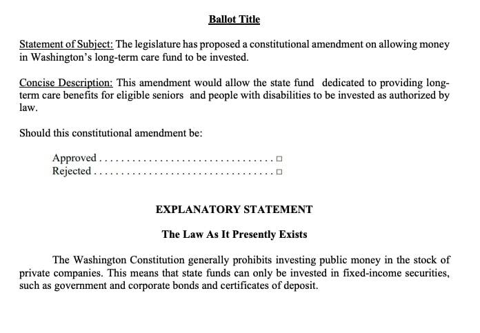 Screenshot of the explanatory statement for Senate Joint Resolution 8201. Screenshot