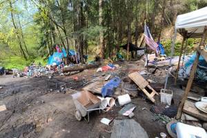 Homeless encampment at the Green River. File photo