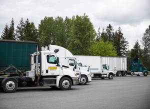 Trucks park at the Smokey Point Rest Area in 2022 in Arlington, Washington. Sound Publishing file photo