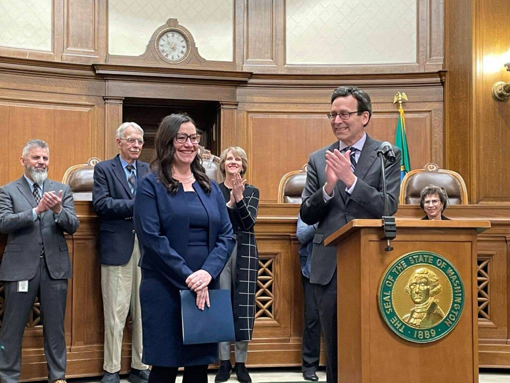 Washington Gov. Bob Ferguson appointed Colleen Melody to the state Supreme Court on Nov. 24, 2025. Melody, who leads civil rights division of the state Attorney Generals Office, will assume her seat following the retirement of Justice Mary Yu at the end of the year. (Photo by Jerry Cornfield/Washington State Standard)
