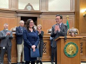 Washington Gov. Bob Ferguson appointed Colleen Melody to the state Supreme Court on Nov. 24, 2025. Melody, who leads civil rights division of the state Attorney Generals Office, will assume her seat following the retirement of Justice Mary Yu at the end of the year. (Photo by Jerry Cornfield/Washington State Standard)