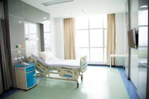 Interior of an empty hospital room. Stock photo