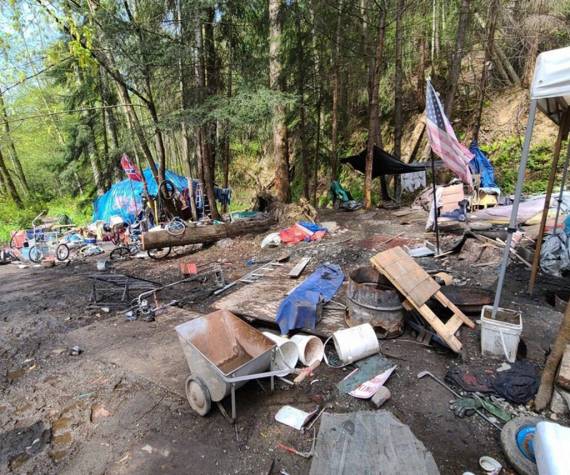 A homeless encampment along the Green River. FILE PHOTO