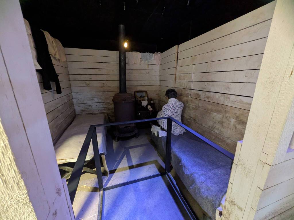 Photos by Bailey Jo Josie/Sound Publishing
The permanent Remembrance Gallery exhibit features a recreation of a horse stall that families lived in while imprisoned at the Puyallup Assembly Center in 1942, the largest temporary concentration camp in Washington state.